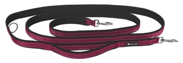 Laisse outdoor ajustable avec poignée de sécurité - Petlando Berry – Image 2
