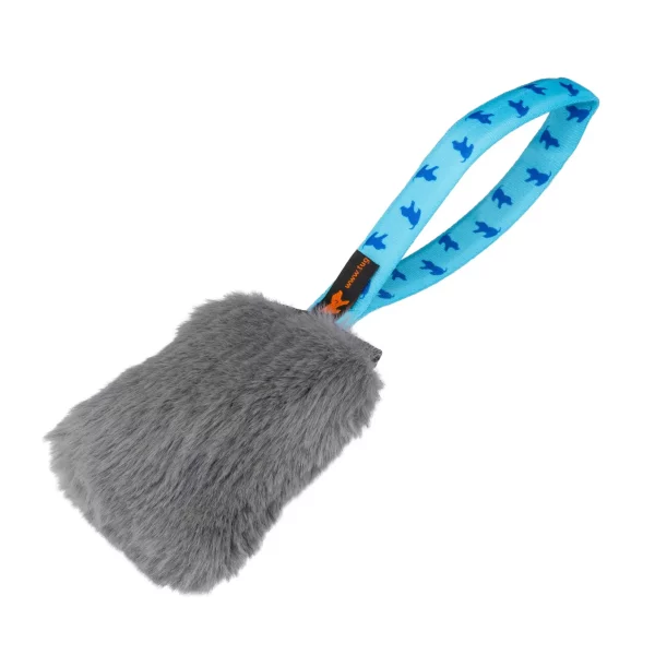 Faux Fur Pocket Squeaker tug Bleu  Tug-E-Nuff – Image 2