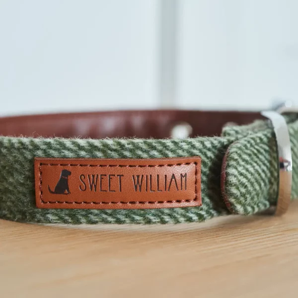 Collier pour chien - Vert  Tweed