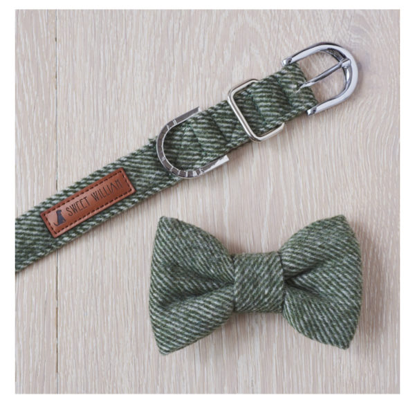 Noeud papillon en tweed vert – Image 3