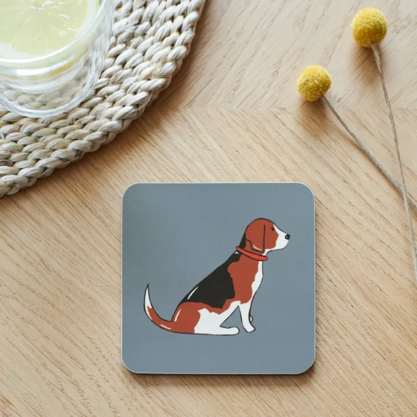 Sous verre Basset Hound Assis