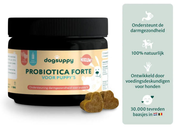 Probiotiques pour chiots | Soutenir la flore intestinale et la digestion | Sans viande | 90 bonbons Dogsuppy