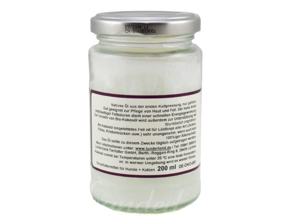 Huile de coco Lunderland Bio 200 ml – Image 3