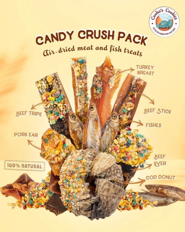Candy Crush Pack - Viandes et poissons séchés avec dogfetti Beijinhos Cooka's Cookies – Image 2