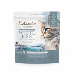 Eden féline feast poisson blanc et caviar de hareng pour chats adultes et seniors
