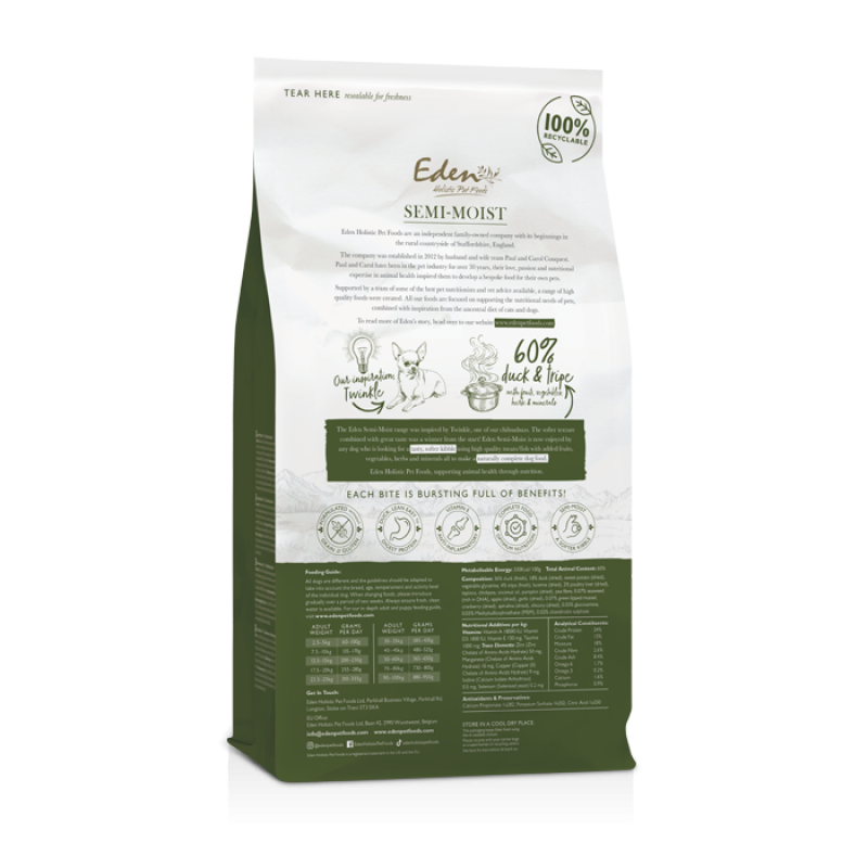 Eden Dog Semi- humide Canard & Tripe 10 kg – Image 2